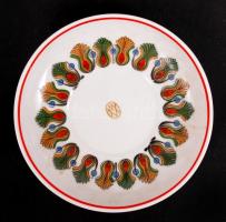 Hollóházi porcelán 6 db MWM mokkás csésze+alj, matricás, jelzett, hibátlan