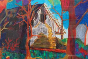 Milichovszky jelzéssel: Tanya. Pasztell, papír, üvegezett keretben, 50x70 cm