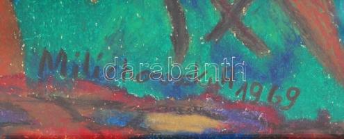 Milichovszky jelzéssel: Tanya. Pasztell, papír, üvegezett keretben, 50x70 cm