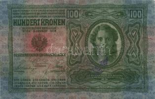 1912. 100K kék körbélyegzővel T:III
Adamo K28