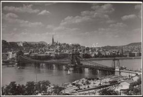 1947-1948 A Lánchíd újjáépítése, egy helyen kissé szakadt, 17x12 cm