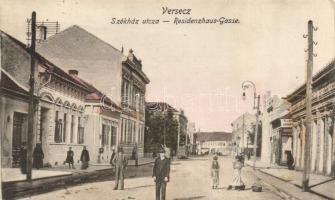 Versec, Vrsac; Székház utca, Jankovic üzlete / street, shop (ázott sarok / wet corner)