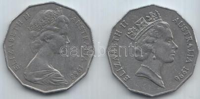 Ausztrália 1983/1996. 50c "II. Erzsébet" (2x) T:2-
Austrália 1983/1996. 50 Cents "Eli...