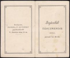 1882 A Jogászbál táncrendje / dance card