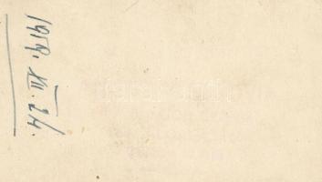 1959 Puskás Ferenc (1927-2006) labdarúgó családi fényképe, pecséttel jelzett, dátumozott, 13x8 cm