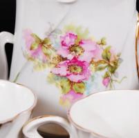 Hiányos teás készlet, jelzés nélkül, matricás, hibátlan