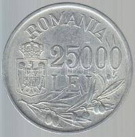 Románia 1946. 25000L Ag "I. Mihály" T:2
Romania 1946. 25000 Lei Ag "Mihai I" C:X...