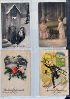 20 db régi üdvözlőlap tokban, benne néhány litho, pinx. Jack Number, Hannes Petersen, Gyulai / 20 gr...