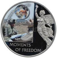 Libéria 2006. 10$ "Szabadság pillanatai-Afganisztán felszabadítása 2001" multicolor T:PP tanúsítvánnyal Liberia 2006. 10 Dollars "Moments of Freedom-Global War against Terrorism 2001" multicolor C:PP with certificate