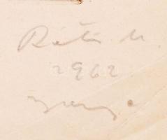 Réti Mátyás (1922-2002): 2 db tehenes rajza, filc, papír, szakadt, egyik jelzett, 21×29 cm