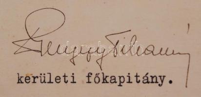 1929 Debrecen, Magyar Királyi Állami Rendőrség debreceni kerületének főkapitánya által kiállított di...