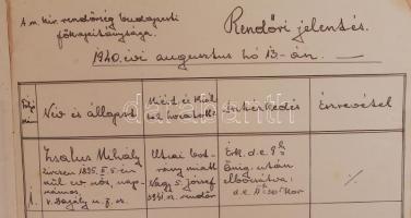 1927-1940 Rendőrségi jelentések (reggeli jelentés, rabkönyv, őrjárati lap)