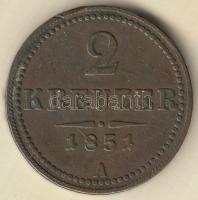 Ausztria 1851A 2Kr Cu T:2- Austria 1851A 2 Kreuzer Cu C:VF Krause KM#2189