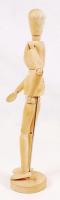 Manöken figura, fa, mozgatható részekkel, m:31 cm/ Wooden artists' model