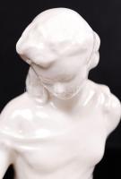 Drasche porcelán festetlen lány galambokkal, hibátlan, jelzett, 19x14 cm