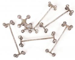 Hat darab fém késbak, h:8,5 cm