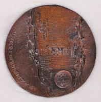 Budapest II. kerület bronz emlékplakett "RE" jelzéssel, d: 11 cm