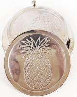 Ananászos alátét szett, fém, d:9,5 cm