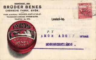 Pyram, Benes testvérek Amon Adolf részére írt lapja / advertisement, Benes brothers