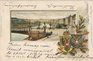 Vienna, Wien; Stefaniebrücke / bridge, coat of arms Emb. litho (EK)