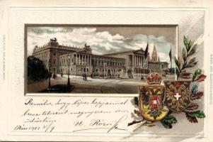 Vienna, Wien; Parlament, coat of arms Emb. litho