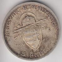 1938. 5P Ag "Szent István" T:2  Adamo P8.1