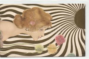 Art Nouveau, unsigned Raphael Kirchner litho postcard