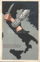 Military propaganda, a warning to Italy, 'Denk an Novara, an Custozza denke, Vergesse nicht auf Lissas eh'rnen Schlag...' litho (fl)