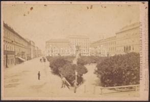 cca 1880 Klösz György: Budapest Ferenc József tér fotó 7x10 cm