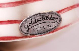 Goldscheider Dakon kalapos hölgy, kézzel festett, hibátlan, jelzett, m:15 cm, h:10 cm