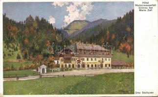 Grünau bei Mariazell, Hotel Marienwasserfall; Selbst-Verlag 'Heimatland' s: Otto Stoitzner