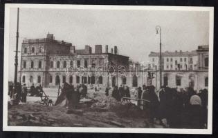 Warsaw, Warszawa; burned railway station 