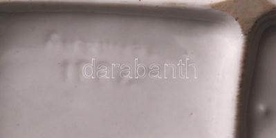 Német, oroszlán pár, kézzel festett, jelzett, hibátlan, m:13 cm, h:19 cm