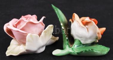 Herendi és egy Ens rózsa, apró sérülésekkel, jelzettek, kézzel festettek, 5×7 cm