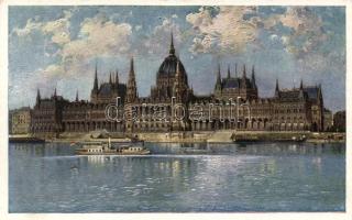 Budapest V. Parlament; Művészlevelezőlap Hausner H. 7014/12.