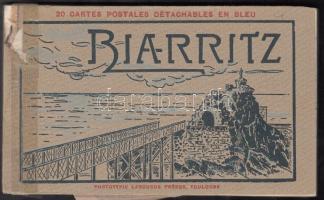 2 db régi képeslap füzet: Marseille - 17 lapból álló képeslap füzet, benne térkép és Biarritz - 20 lapból álló képeslap füzet / 2 postcard blookets