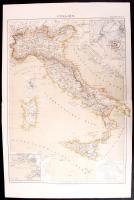 cca 1890 Világtérkép német nyelven, Brockhaus / 
Maps from Brockhaus, 34,5x55cm; cca 1890 Nagy Brita...