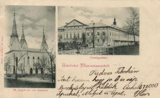 1899 Máramaros, Református templom, Vármegyeháza / church, county hall