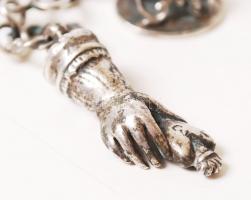 cca 1860 Ezüst násfa (amulett) molnár céh(?) pecsétnyomójával valamint okkult szimbolumokkal: fityis...