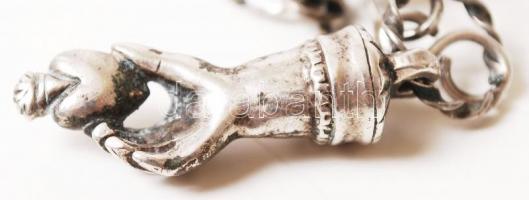 cca 1860 Ezüst násfa (amulett) molnár céh(?) pecsétnyomójával valamint okkult szimbolumokkal: fityis...