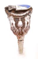 cca 1916 I. világháború 2 db ezüst gyűrű: német patrióta gyűrű zománc díszítéssel + alakulati zománc...