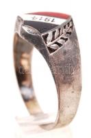 cca 1916 I. világháború 2 db ezüst gyűrű: német patrióta gyűrű zománc díszítéssel + alakulati zománc...