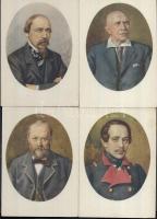 19 db régi, használatlan képeslap orosz írókról / 19 unused postcards, Russian writers