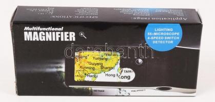 Bontatlan, új nagyító beépített ledes világítással, 55x mini mikrószkóppal, UV lámpával / Magnifier ...