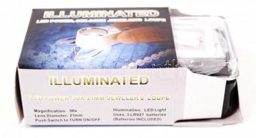 Új, 30x-os LED-es ékszerész nagyító elemmel / New jewellers magnifier with LED