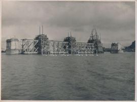 1941 Az újvidéki vasúti híd kiemelése,  / Novi Sad blasted railroad bridge restoration 18x24cm