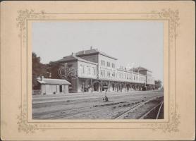 cca 1890 Zimony vasútállomás / &lt;br/&gt;cca 1890 Zemun railway-station 25x18 cm