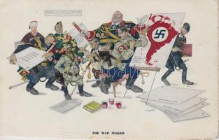 1942 - Szyk Caricatures. A complete set of 6 humourous propaganda postcards; caricatured by Arthur Szyk especially for Esquire, The Magazine for Men