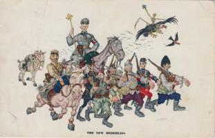 1942 - Szyk Caricatures. A complete set of 6 humourous propaganda postcards; caricatured by Arthur S...