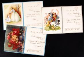 cca 1947 A Nagyar Posta 3 db dísztávirata